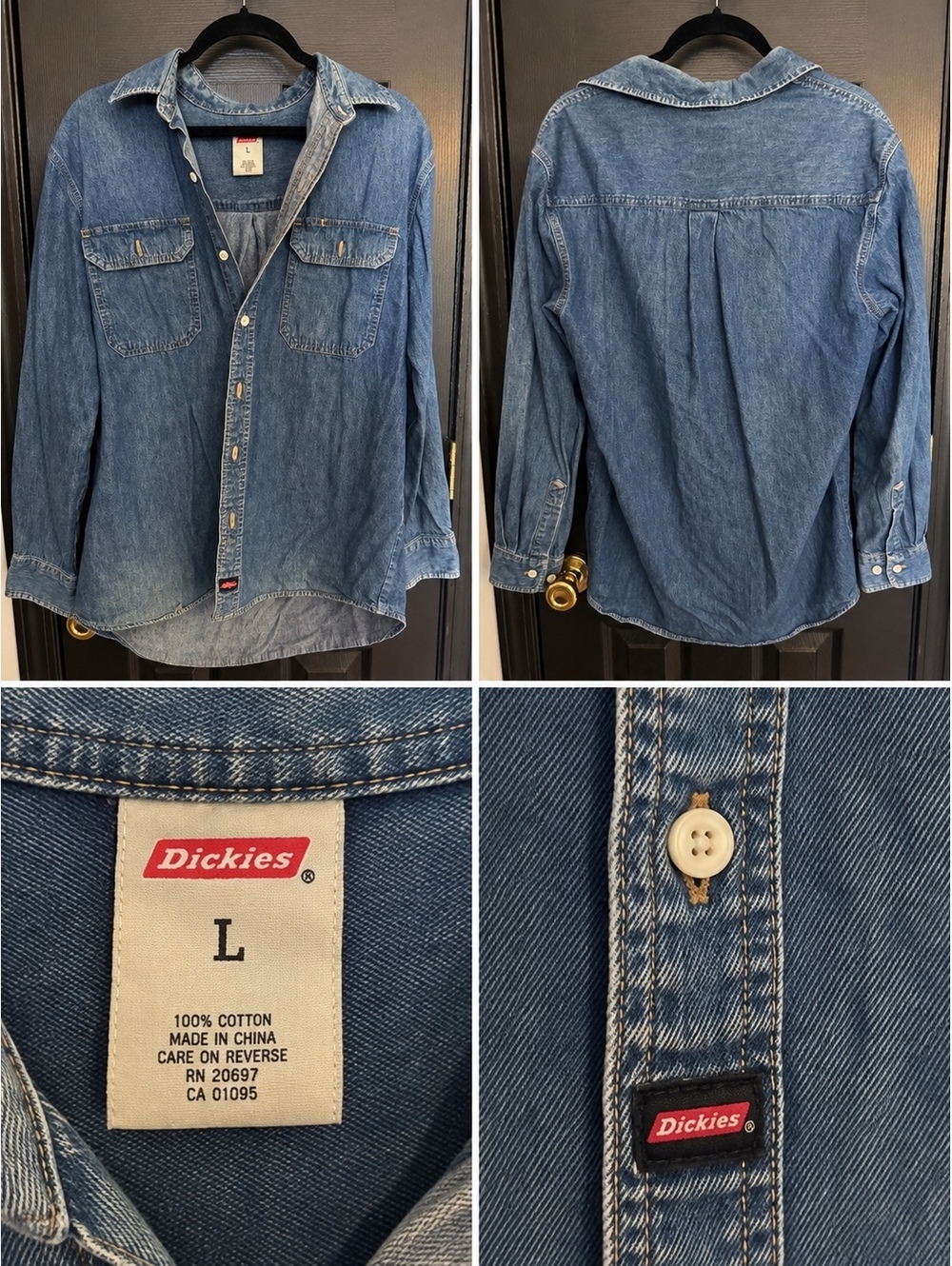 Dickies denim button front shirt